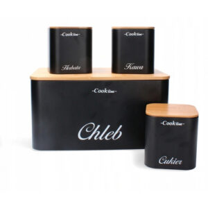 chlebak emaliowany + 3 pojemniki