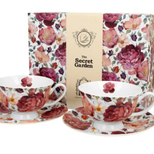 filiżanki royal ze spodkami komplet 2 szt. – spring roses white