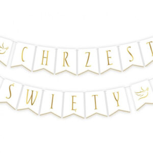 girlanda papierowa chrzest Święty, flagi 13,5x17,5 cm, 2x300 cm