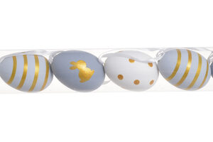 pisanki w tubie biało szare 6 szt.