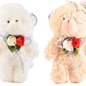 brelok pluszowy miś z różami