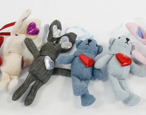 brelok zwierzak z sercem mix