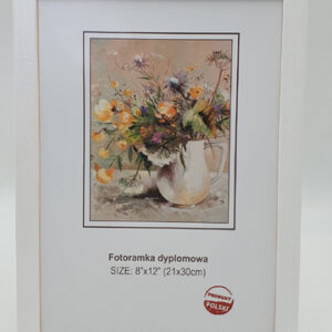 fotoramka drewniana dyplomowa biała 21x30 cm