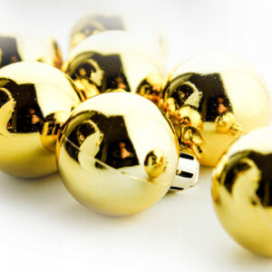 bombki metalizowane 30 szt. złote 3 cm